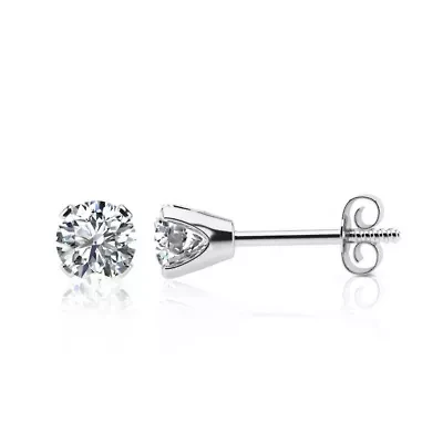 Lab Created 1 Carat Grown Diamond Stud Earrings 14K Yellow Gold