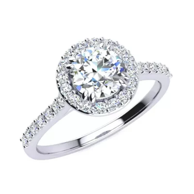 Lab Created 1 ct. t.w. Grown Halo Diamond Engagement Ring 14K Gold