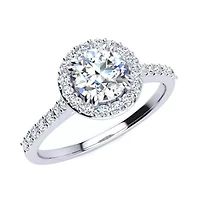Lab Created 1 ct. t.w. Grown Halo Diamond Engagement Ring 14K Gold