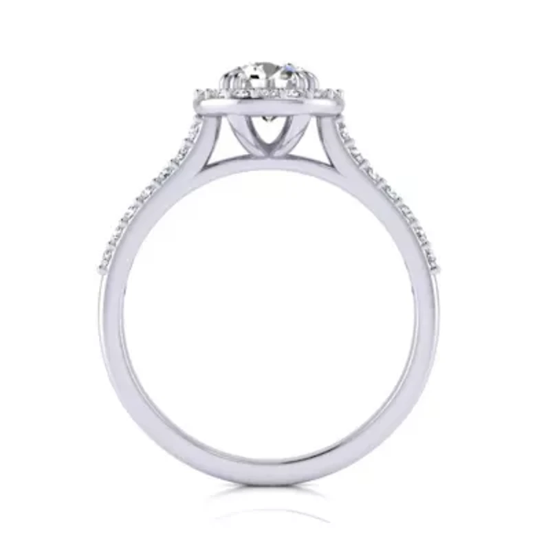 Lab Created 1 ct. t.w. Grown Halo Diamond Engagement Ring 14K Gold