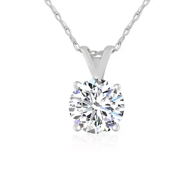 Lab Created 1 ct. t.w. Grown Diamond Solitaire Necklace 14K Gold with 18 Inch Chain