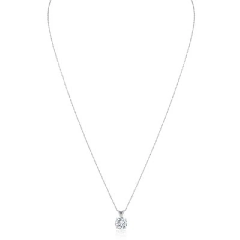Lab Created 1 ct. t.w. Grown Diamond Solitaire Necklace 14K Gold with 18 Inch Chain