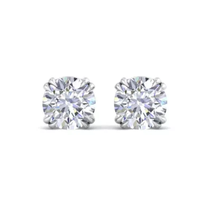 Lab Created 4 ct. t.w. Lab Grown Diamond Earrings In 14 Karat Gold, Double Prong Setting