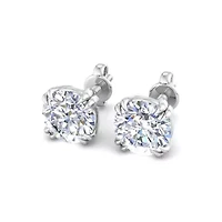 Lab Created 4 ct. t.w. Lab Grown Diamond Earrings In 14 Karat Gold, Double Prong Setting