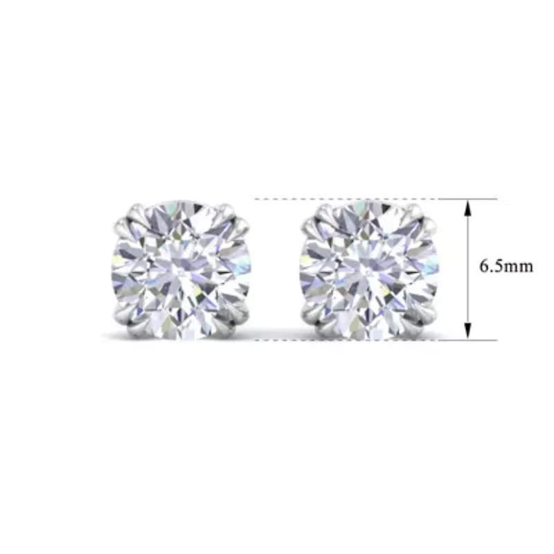 Lab Created 4 ct. t.w. Lab Grown Diamond Earrings In 14 Karat Gold, Double Prong Setting