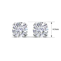 Lab Created 4 ct. t.w. Lab Grown Diamond Earrings In 14 Karat Gold, Double Prong Setting