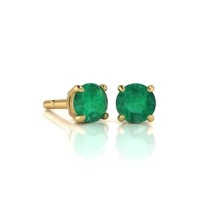 Lab Created 1 ct. t.w. Gemstone Stud Earrings Yellow Gold