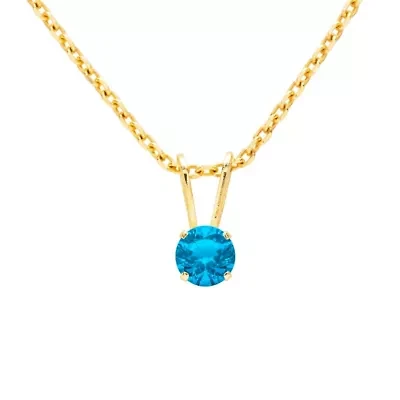 1/8 ct. t.w. Gemstone Solitaire Necklace Yellow Gold With 18 Inch Chain