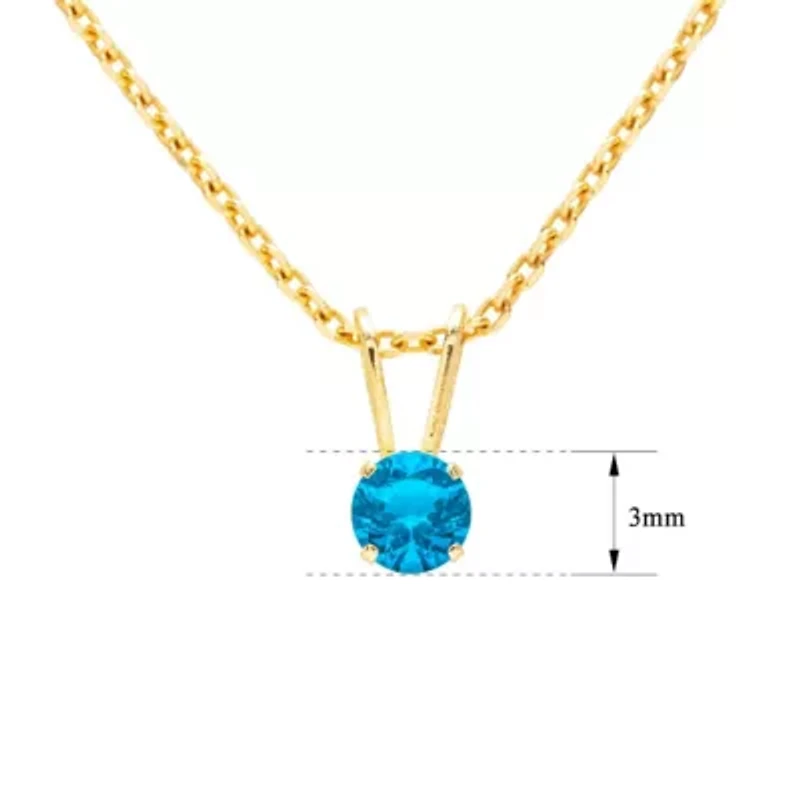 1/8 ct. t.w. Gemstone Solitaire Necklace Yellow Gold With 18 Inch Chain