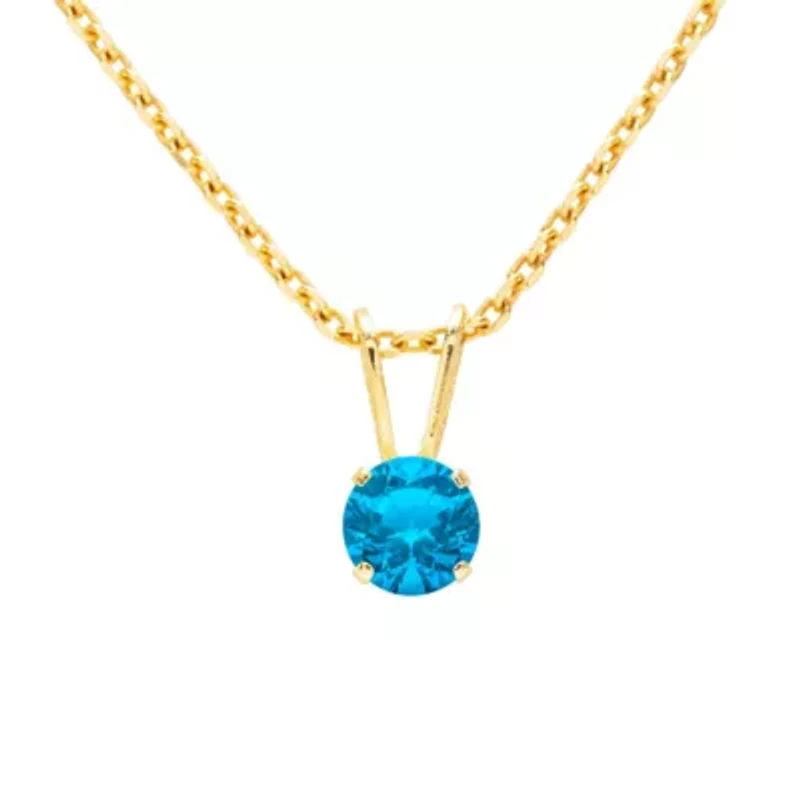 1/ ct. t.w. Gemstone Solitaire Necklace Yellow Gold With 18 Inch Chain