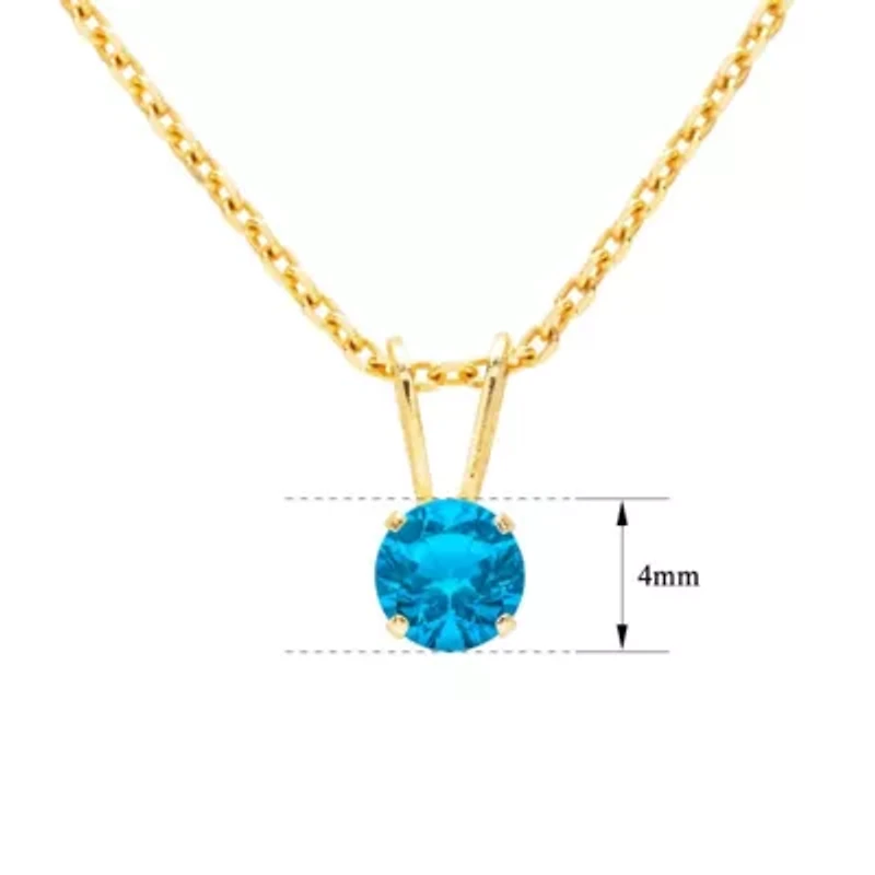1/ ct. t.w. Gemstone Solitaire Necklace Yellow Gold With 18 Inch Chain