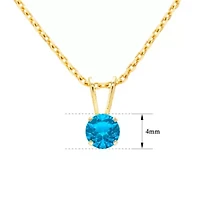 1/ ct. t.w. Gemstone Solitaire Necklace Yellow Gold With 18 Inch Chain