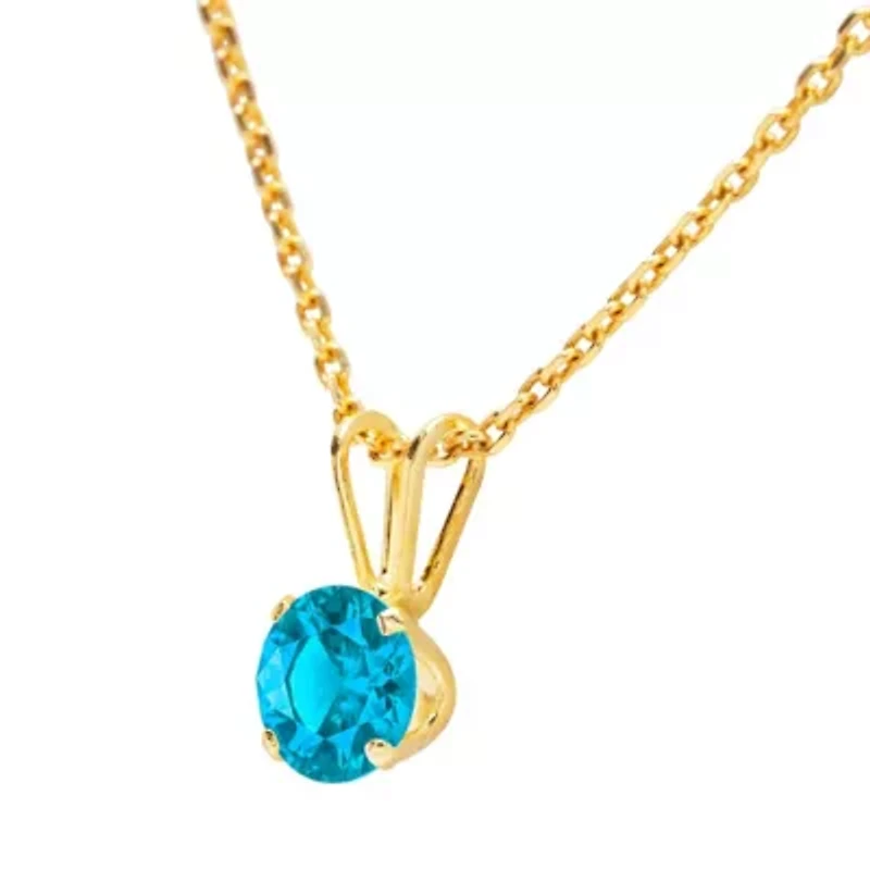 1/ ct. t.w. Gemstone Solitaire Necklace Yellow Gold With 18 Inch Chain
