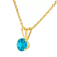 1/ ct. t.w. Gemstone Solitaire Necklace Yellow Gold With 18 Inch Chain