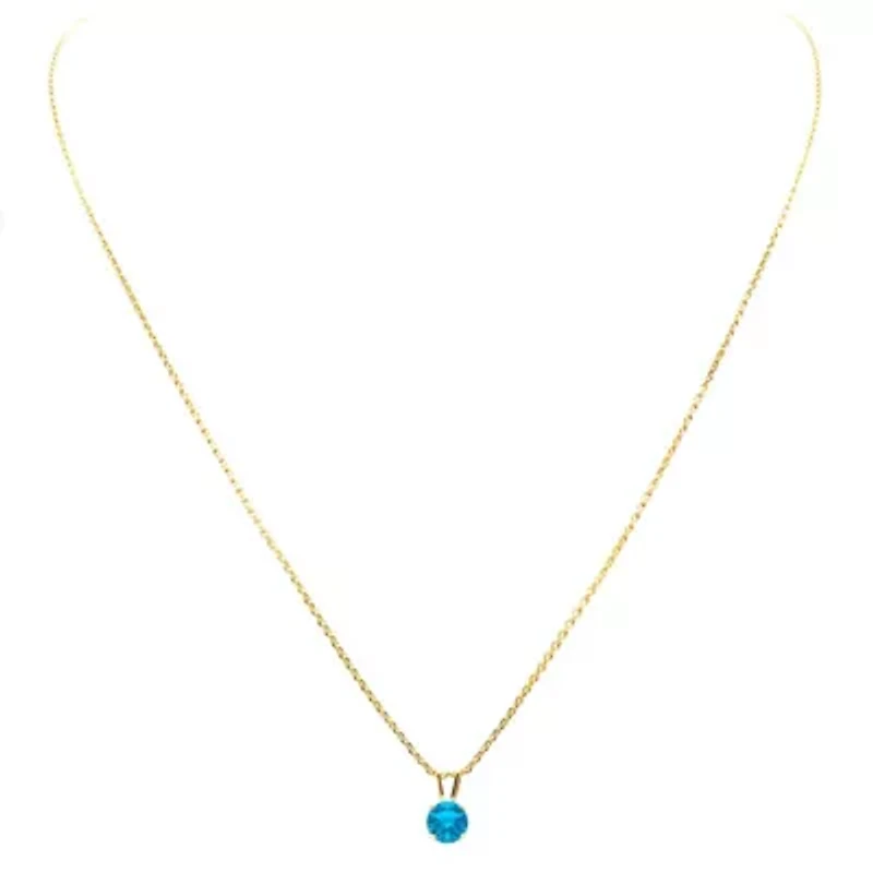 1/ ct. t.w. Gemstone Solitaire Necklace Yellow Gold With 18 Inch Chain