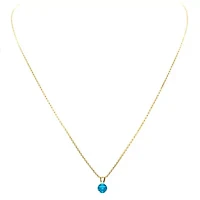 1/ ct. t.w. Gemstone Solitaire Necklace Yellow Gold With 18 Inch Chain