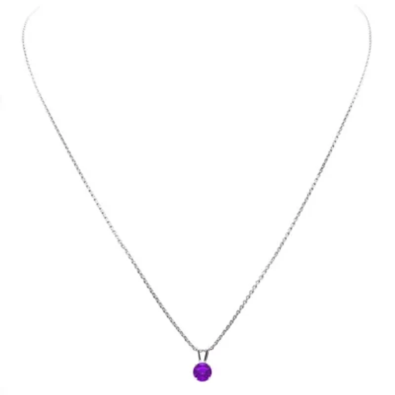 1/ ct. t.w. Gemstone Solitaire Necklace Gold With 18 Inch Chain