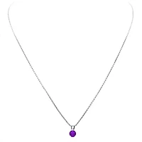 1/ ct. t.w. Gemstone Solitaire Necklace Gold With 18 Inch Chain