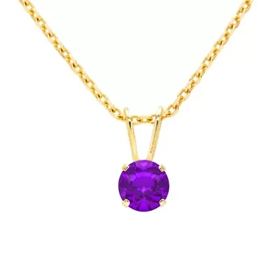 1/2 ct. t.w. Gemstone Solitaire Necklace 14K Gold With 18 Inch Chain