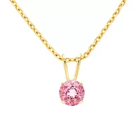 1/2 ct. t.w. Gemstone Solitaire Necklace 14K Gold With 18 Inch Chain