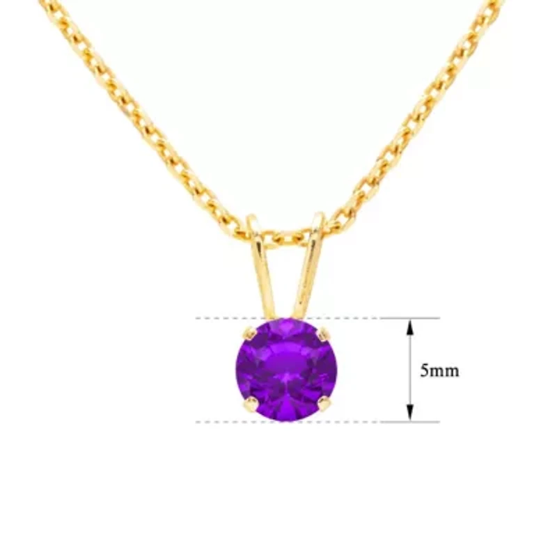ct. t.w. Gemstone Solitaire Necklace 14k Gold With 18 Inch Chain