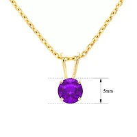 ct. t.w. Gemstone Solitaire Necklace 14k Gold With 18 Inch Chain