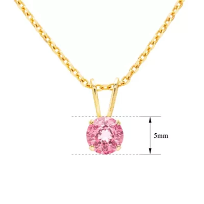 1/2 ct. t.w. Gemstone Solitaire Necklace 14K Gold With 18 Inch Chain