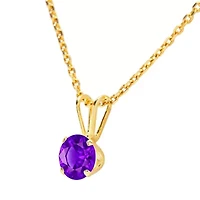 ct. t.w. Gemstone Solitaire Necklace 14k Gold With 18 Inch Chain