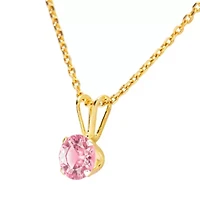 1/2 ct. t.w. Gemstone Solitaire Necklace 14K Gold With 18 Inch Chain