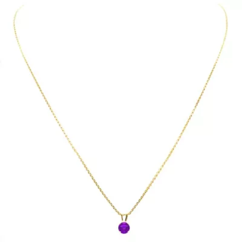 ct. t.w. Gemstone Solitaire Necklace 14k Gold With 18 Inch Chain