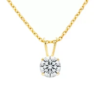 Lab Created / ct. t.w. Lab Grown Diamond Solitaire Necklace In 14K Gold With 18 Inch Chain