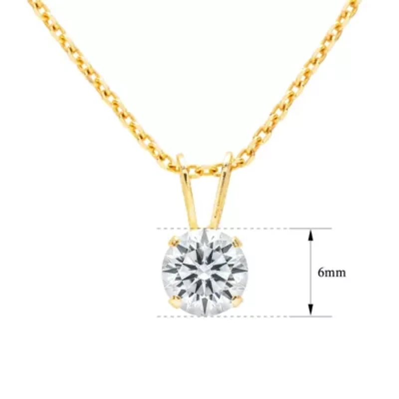 Lab Created / ct. t.w. Lab Grown Diamond Solitaire Necklace In 14K Gold With 18 Inch Chain