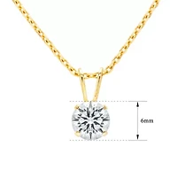 Lab Created / ct. t.w. Lab Grown Diamond Solitaire Necklace In 14K Gold With 18 Inch Chain