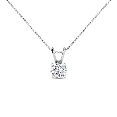 Lab Created ct. t.w. Grown Diamond Solitaire Necklace 14k Gold With 18 inch Chain