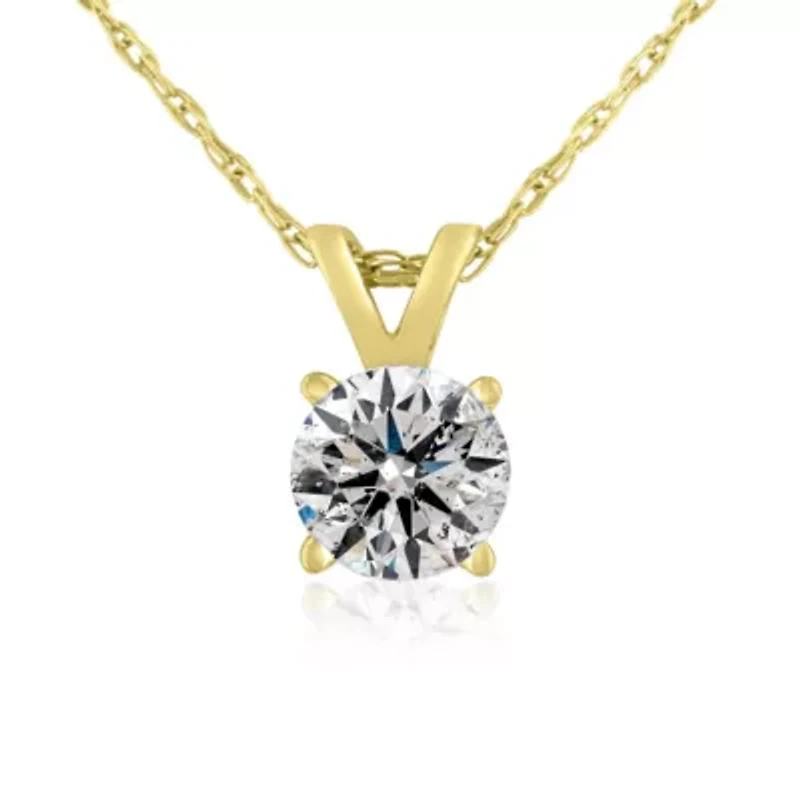 Lab Created 1/4 ct. t.w. Grown Diamond Solitaire Necklace 14k Gold With 18 Inch Chain