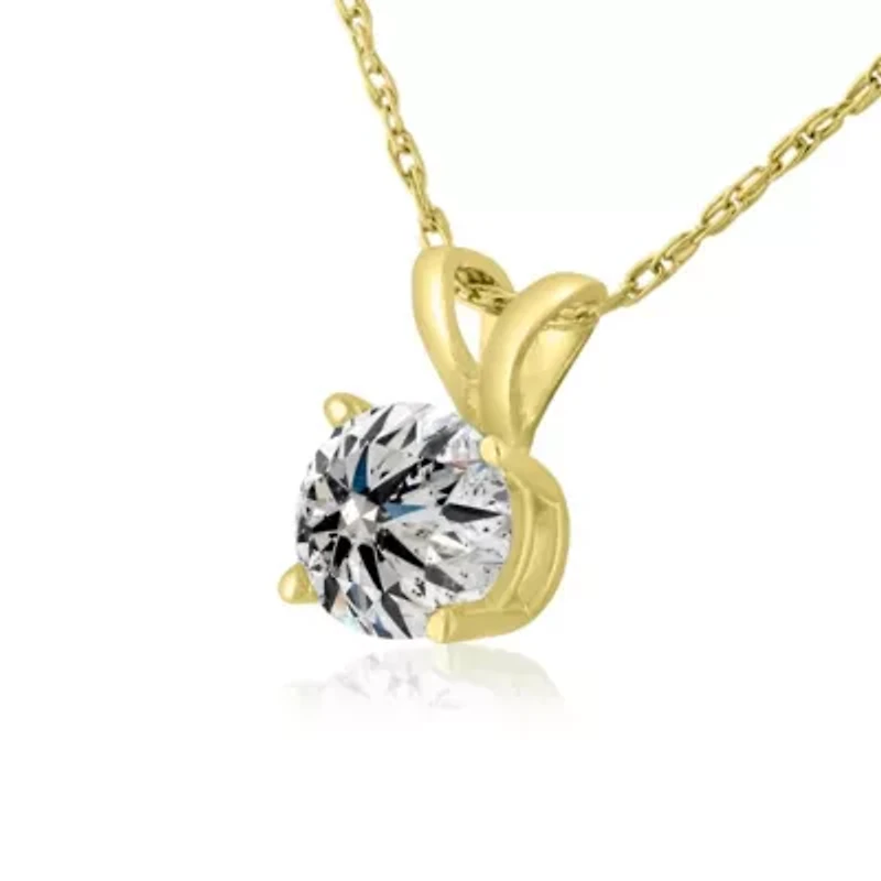 Lab Created 1/4 ct. t.w. Grown Diamond Solitaire Necklace 14k Gold With 18 Inch Chain