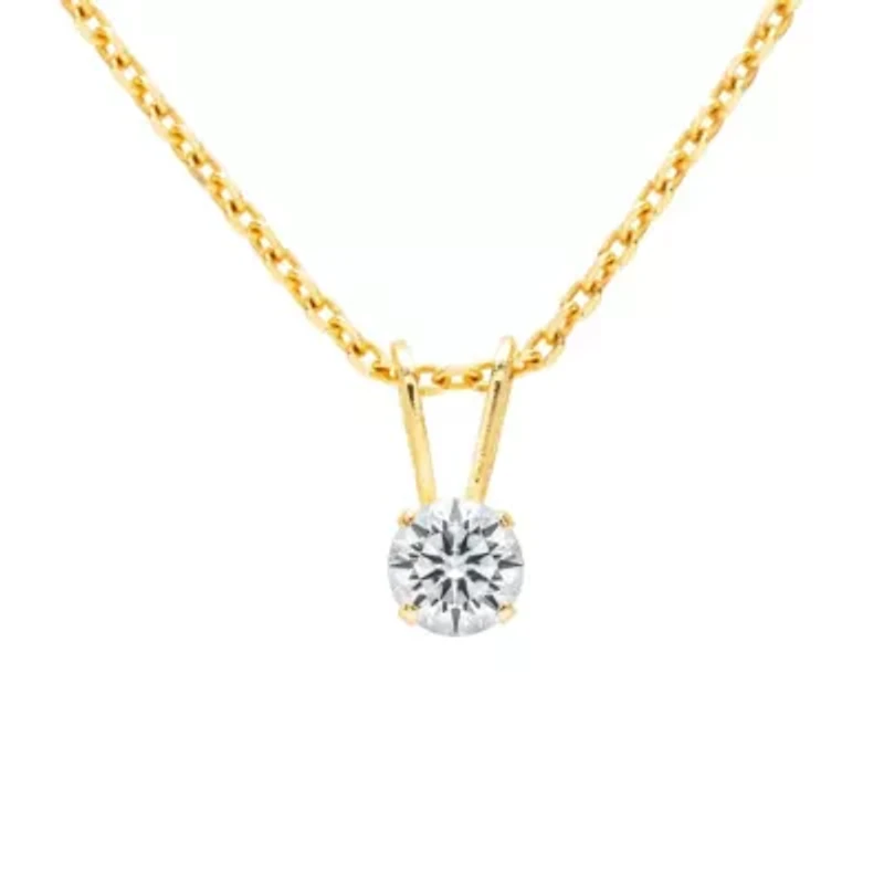 Lab Created 1/10 ct. t.w. Lab Grown Diamond Solitaire Necklace In 14k Gold With Free Chain