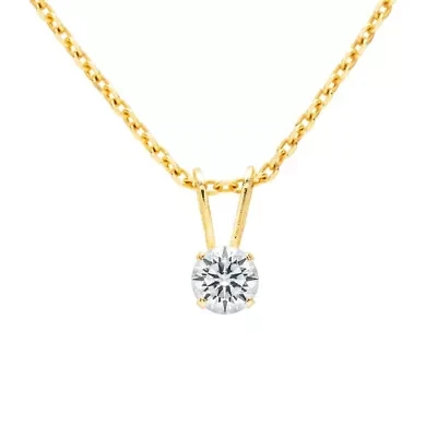 Lab Created 1/10 ct. t.w. Lab Grown Diamond Solitaire Necklace In 14k Gold With Free Chain