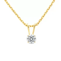Lab Created 1/10 ct. t.w. Lab Grown Diamond Solitaire Necklace In 14k Gold With Free Chain