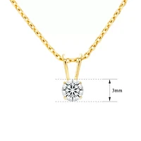 Lab Created 1/10 ct. t.w. Lab Grown Diamond Solitaire Necklace In 14k Gold With Free Chain