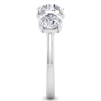 Lab Created Carat Grown Diamond Three Stone Engagement Ring Sterling Silver