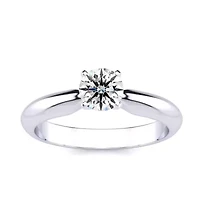 Lab Created Carat Grown Diamond Solitaire Ring Sterling Silver