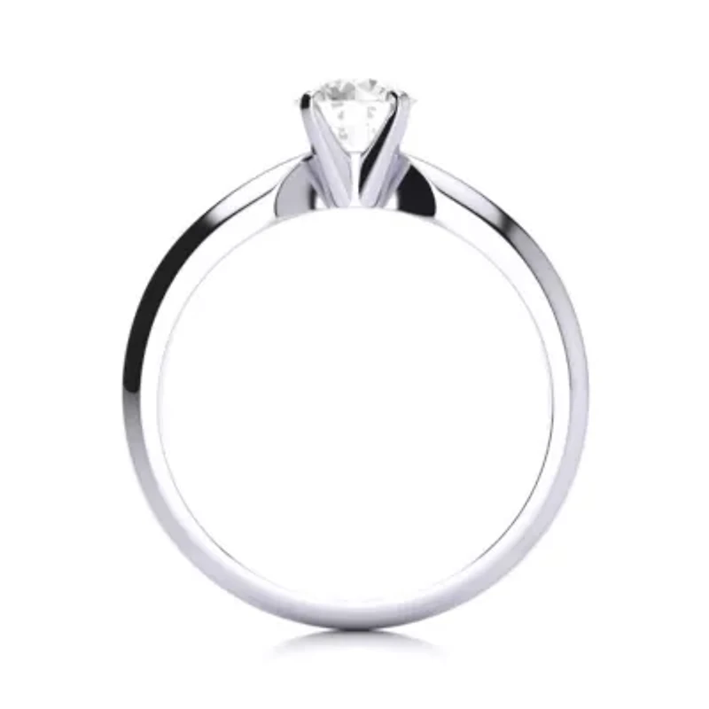 Lab Created Carat Grown Diamond Solitaire Ring Sterling Silver