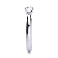 Lab Created Carat Grown Diamond Solitaire Ring Sterling Silver