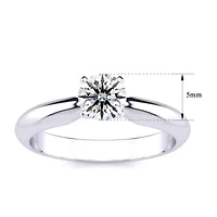 Lab Created Carat Grown Diamond Solitaire Ring Sterling Silver