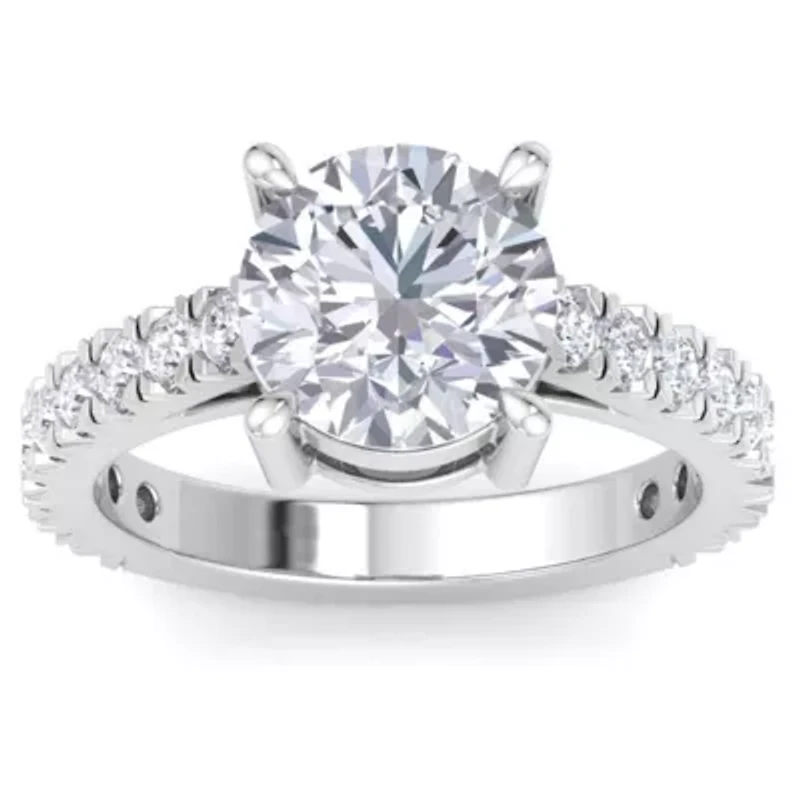 Lab Created Carat Grown Diamond Engagement Ring Sterling Silver