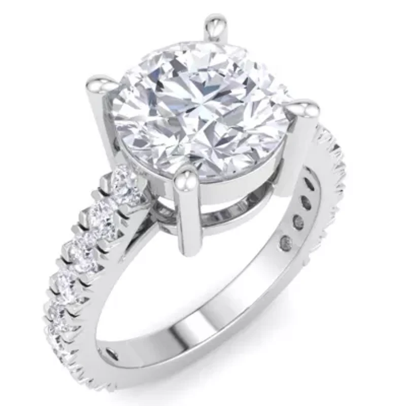 Lab Created Carat Grown Diamond Engagement Ring Sterling Silver