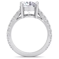 Lab Created Carat Grown Diamond Engagement Ring Sterling Silver