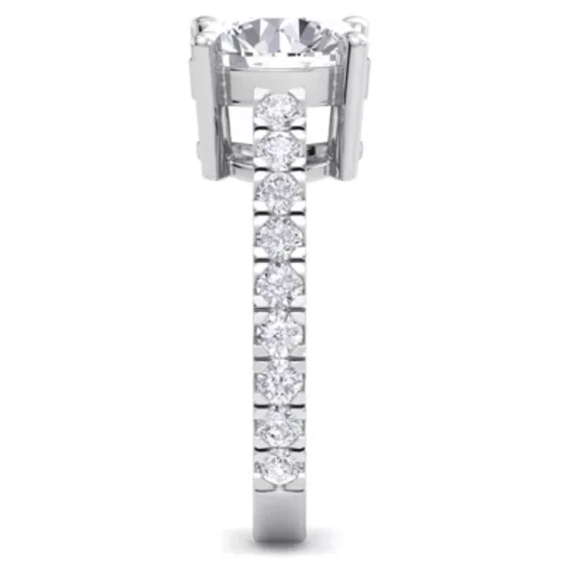 Lab Created Carat Grown Diamond Engagement Ring Sterling Silver