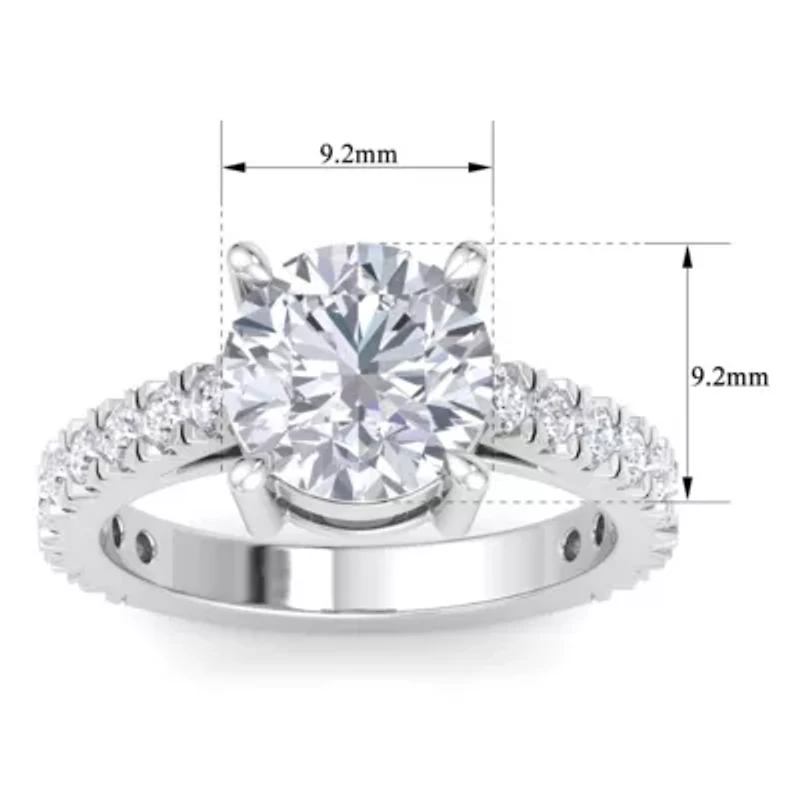 Lab Created Carat Grown Diamond Engagement Ring Sterling Silver
